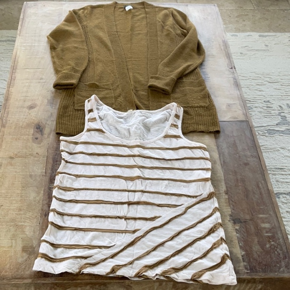 J Crew cardigan and tank lot. XS Excellent condition.